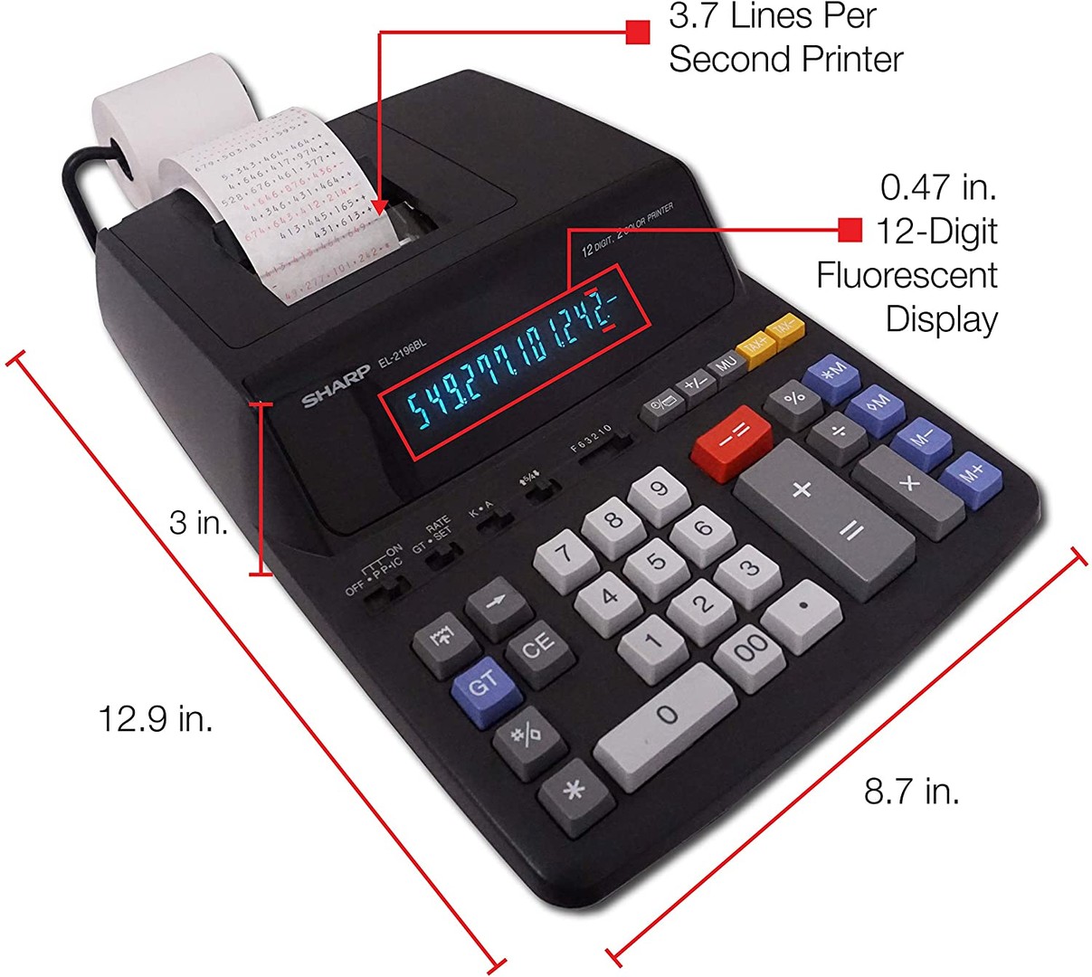 impresoras y scanners - CALCULADORA SHARP 12 DIGITOS CON PAPEL ,PROFESIONAL 1