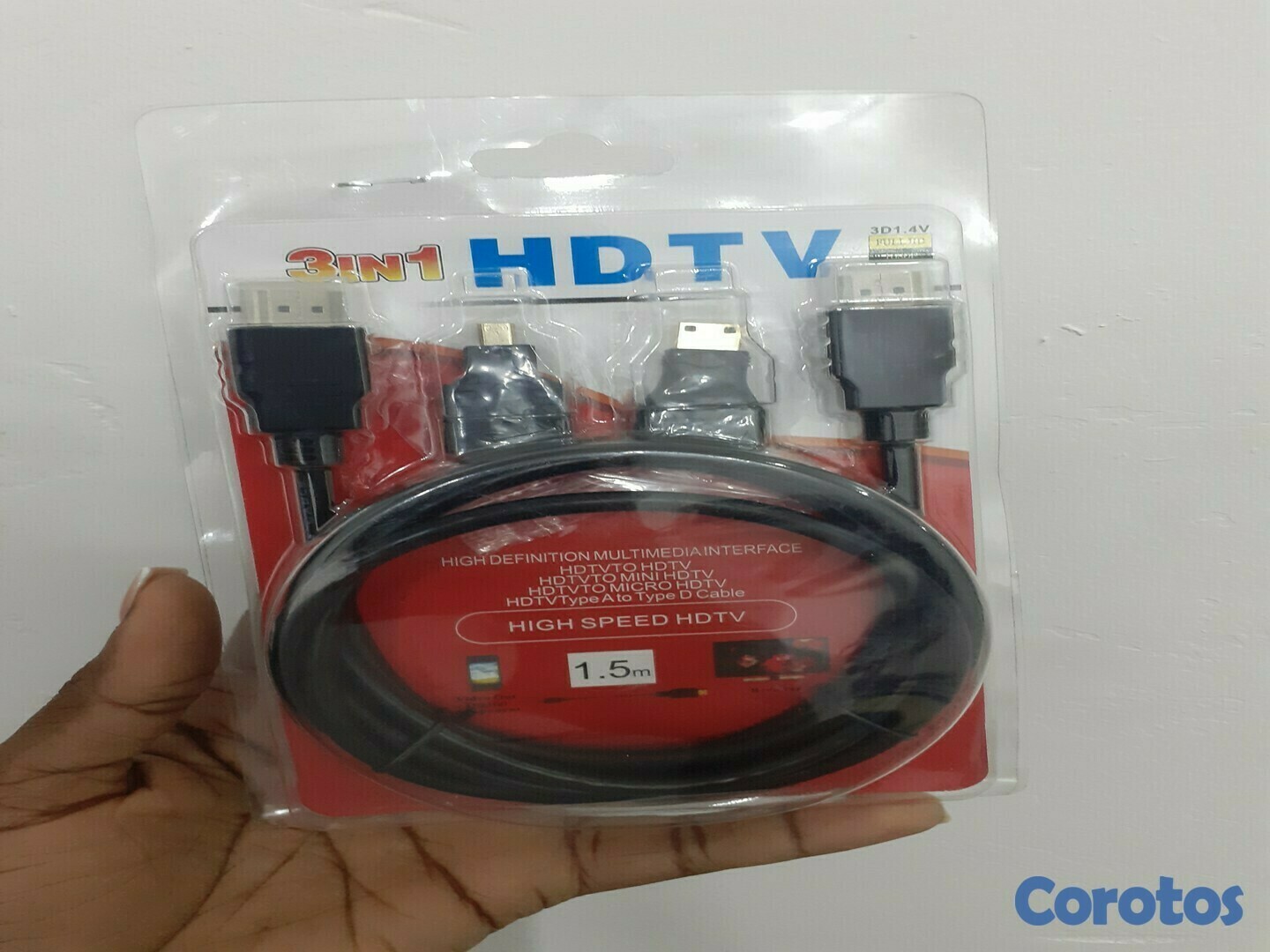 otros electronicos - Cable Hdmi 3 En 1 Con Adaptador Mini Y Micro Hdmi 1.5 Metros
 6