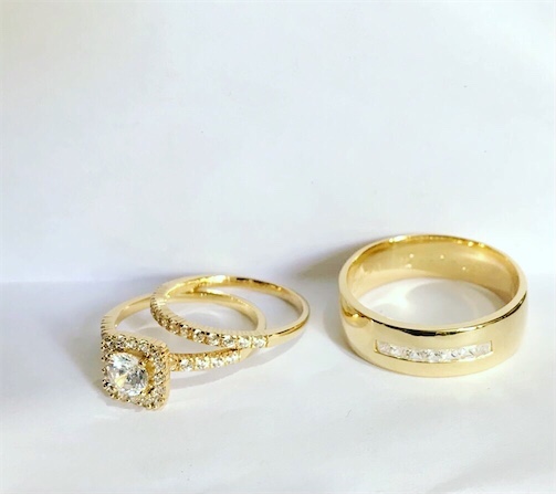 joyas, relojes y accesorios - Trío de bodas oro 14k