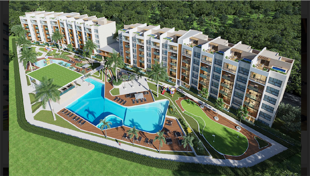 apartamentos - Venta de apartamentos en cap cana con piscina vista gold  residences 5