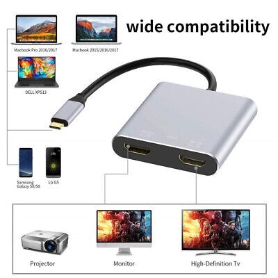 impresoras y scanners - DOCKING STATION ARGOM ADAPTER ONE AXESS USB-C TO 2 PUERTOS HDMI DUAL IMPUT, 1 US 1