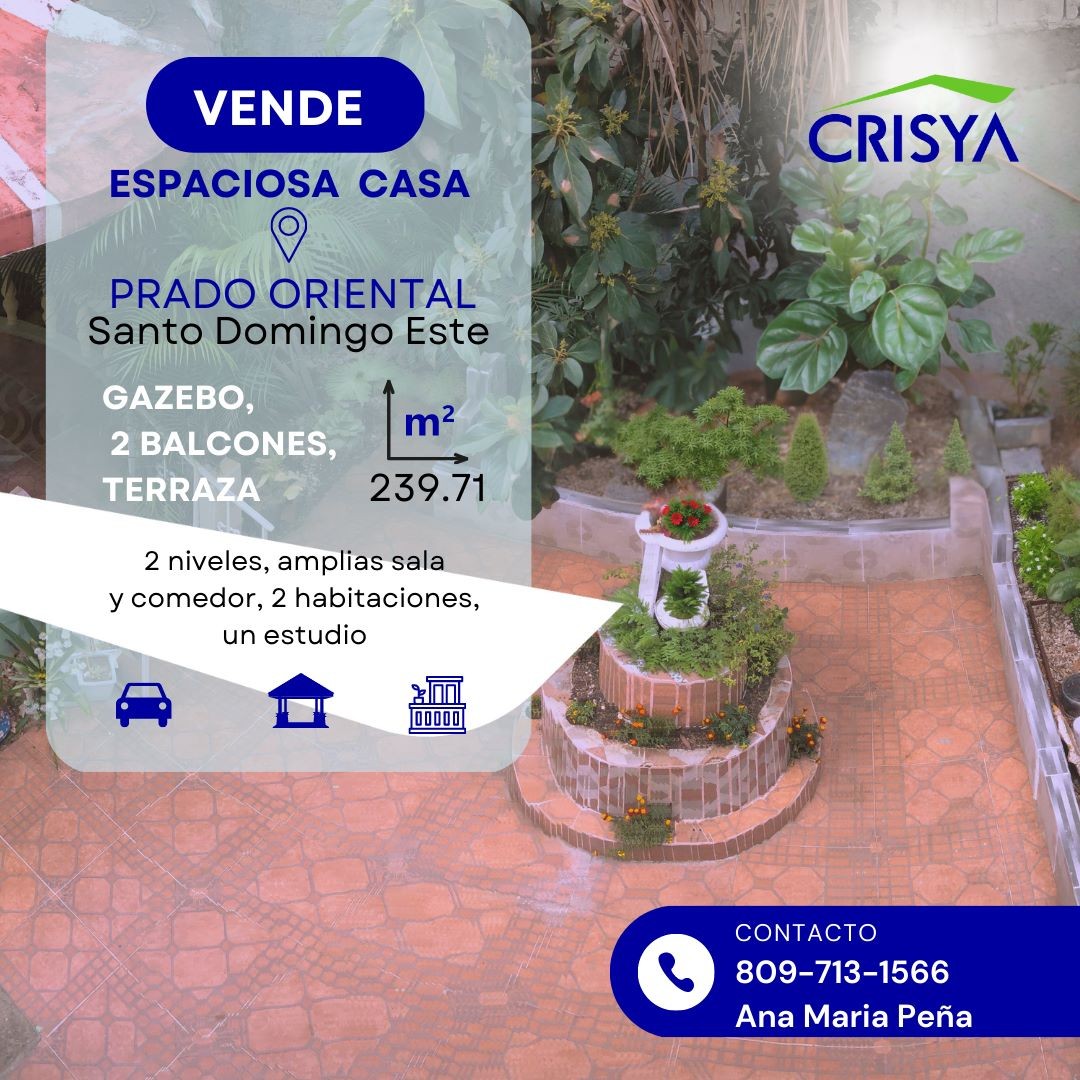 casas - vendo 
casa  Santo Domingo este 
Prado oriental