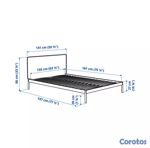 muebles y colchones - cama full y colchón ortopédico  5