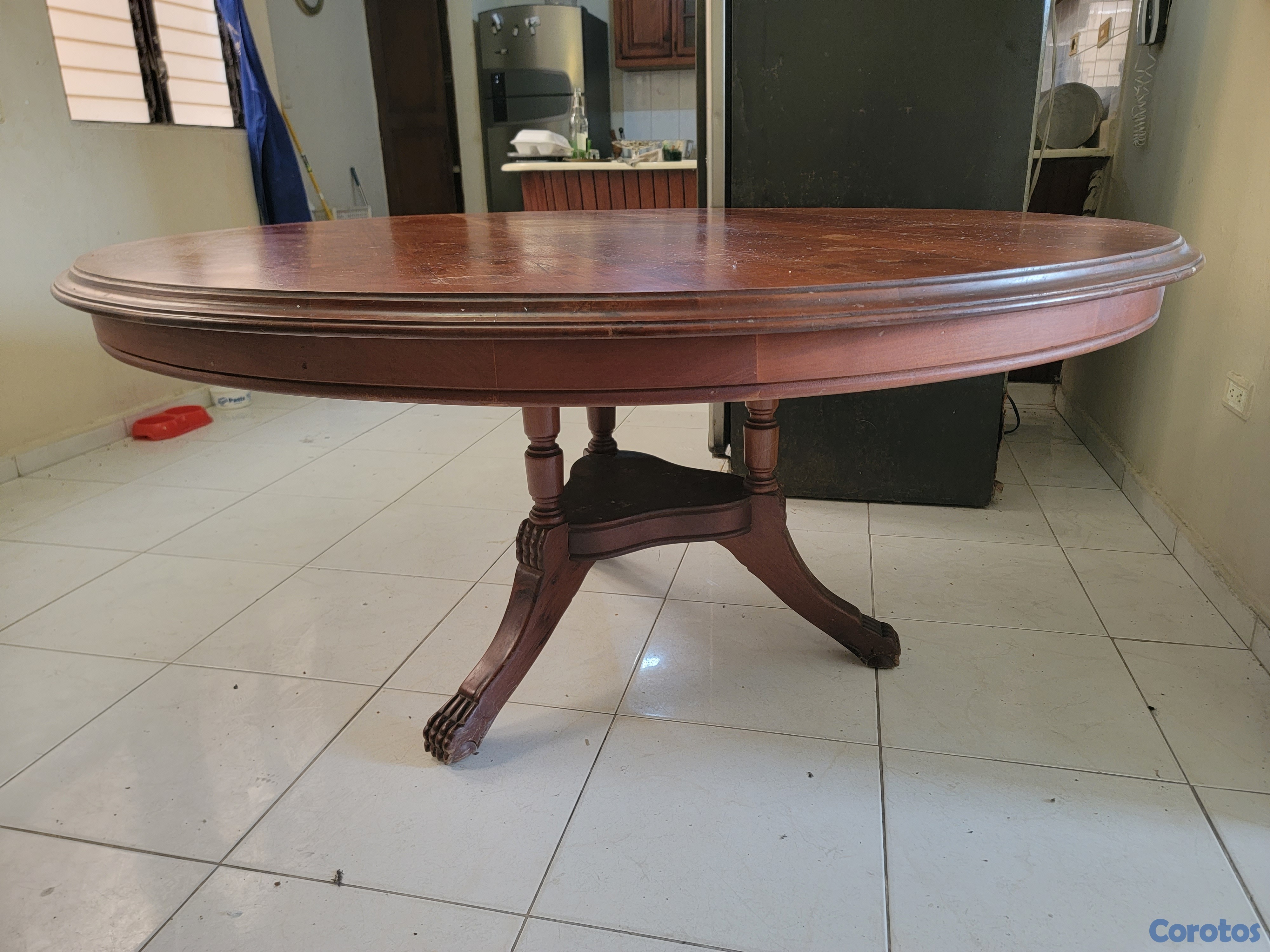 muebles y colchones - Mesa de comedor en caoba centenaria maciza 2