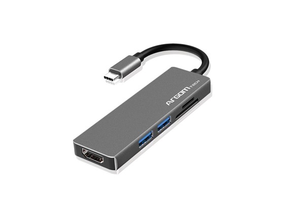 computadoras y laptops - HUB USB ARGOM TYPE C, 5 EN 1, 1X HDMI 4K, 1X PUERTO SD, 1X MICRO SD, 1X USB 3.0,