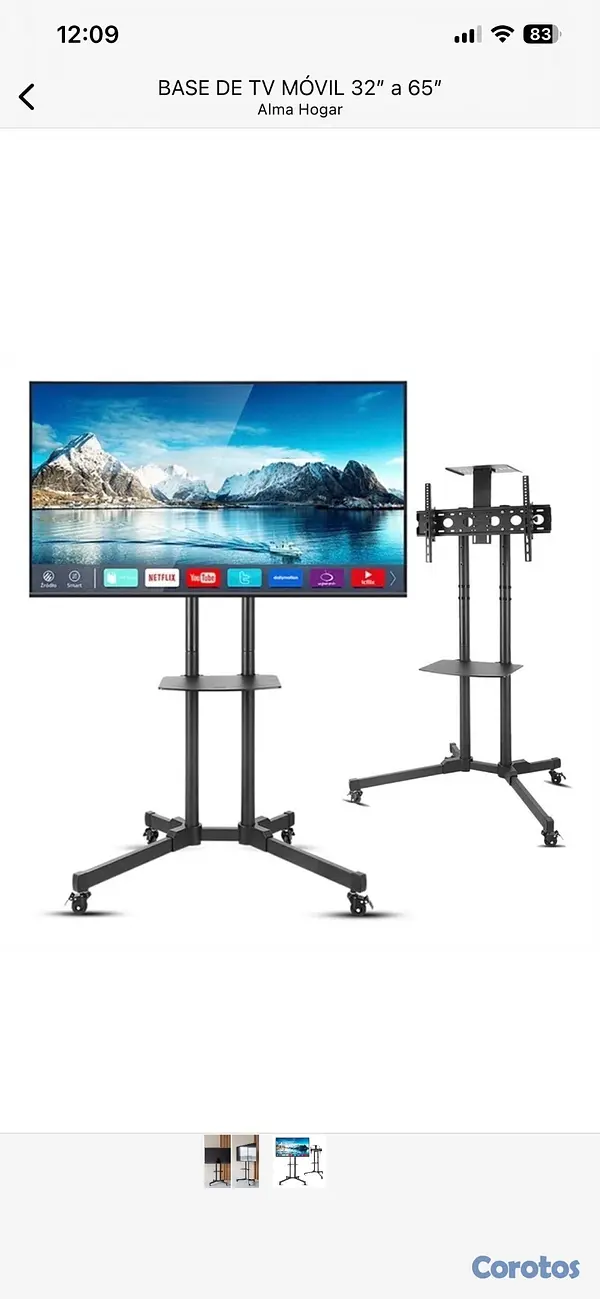 accesorios para electronica - BASE PORTÁTIL PARA TV 32 a 70”  2