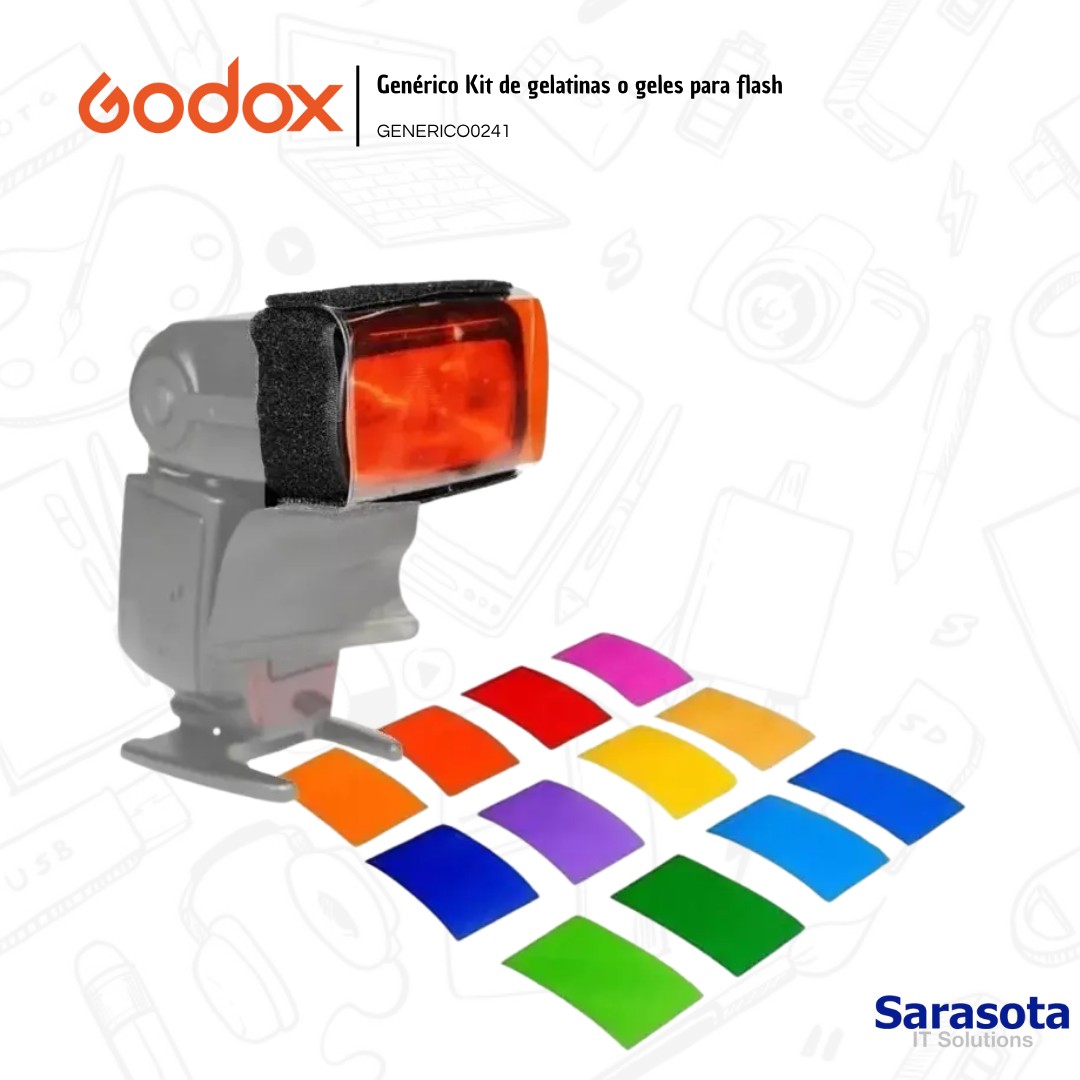 accesorios para electronica - Godox Set de Gelatinas para flash 2