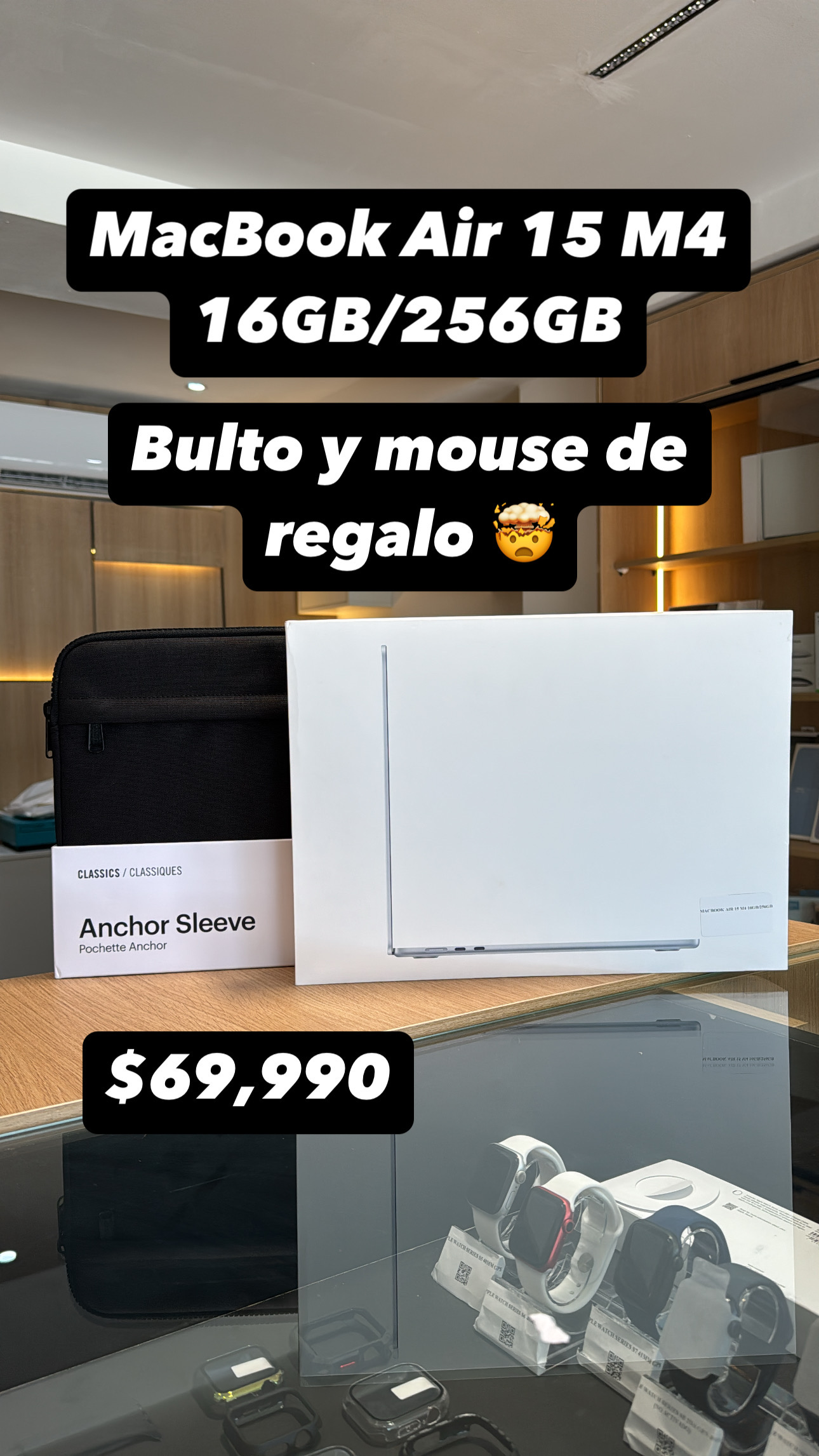 computadoras y laptops - MACBOOK AIR 15 M4 16GB/256GB + Bulto y mouse gratis   0