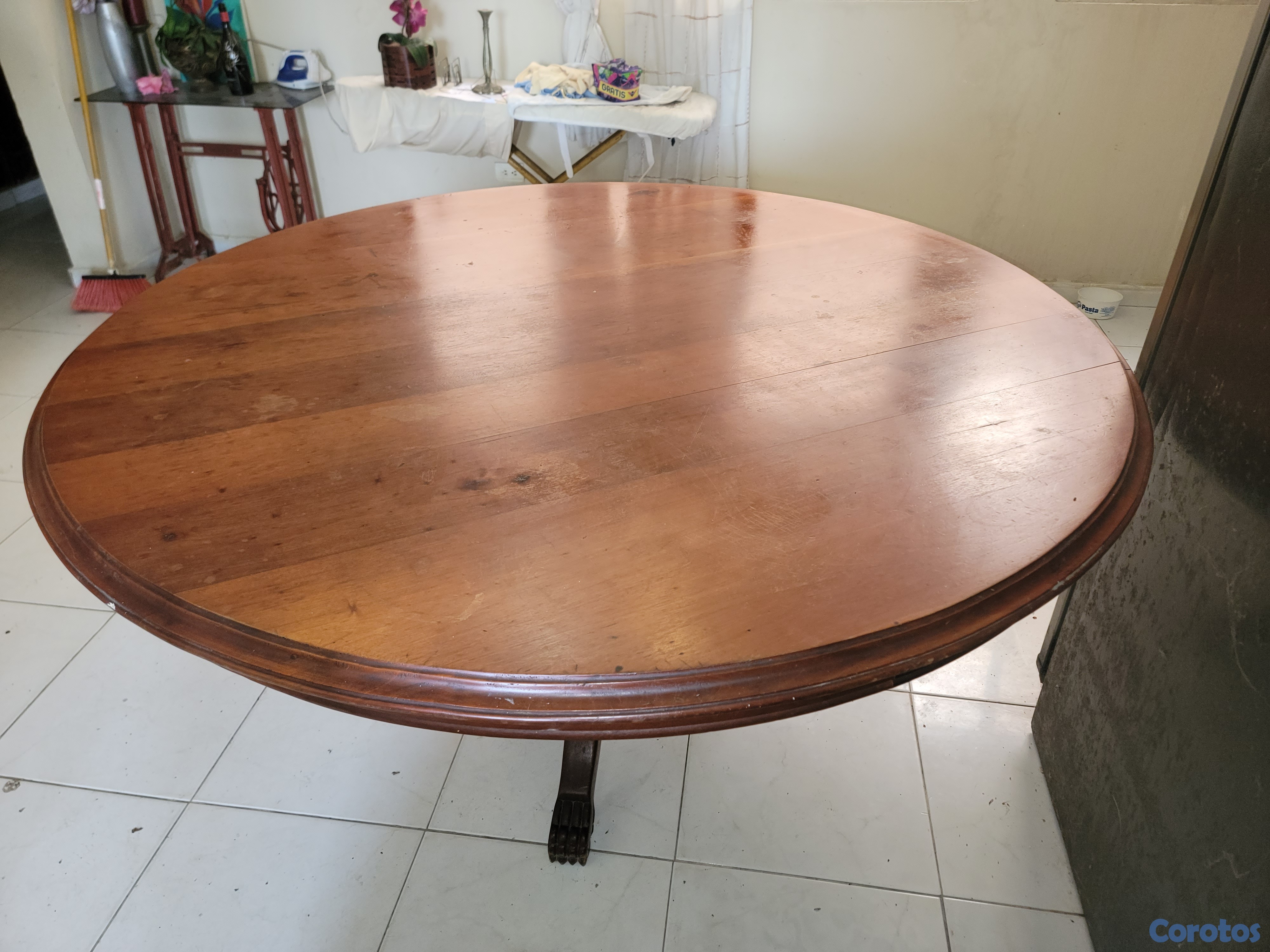 muebles y colchones - Mesa de comedor en caoba centenaria maciza 3