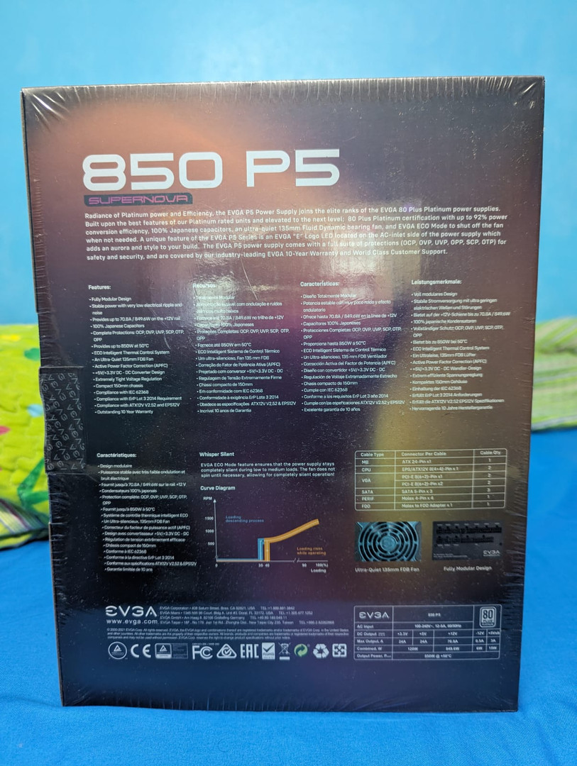 computadoras y laptops - EVGA SuperNOVA 850 P5, 80 Plus Platinum 850W, Fully Modular, Eco Mode 1