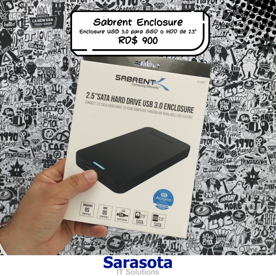 accesorios para electronica - Sabrent Enclosure para discos SSD o HDD de 2.5" (Somos Sarasota)