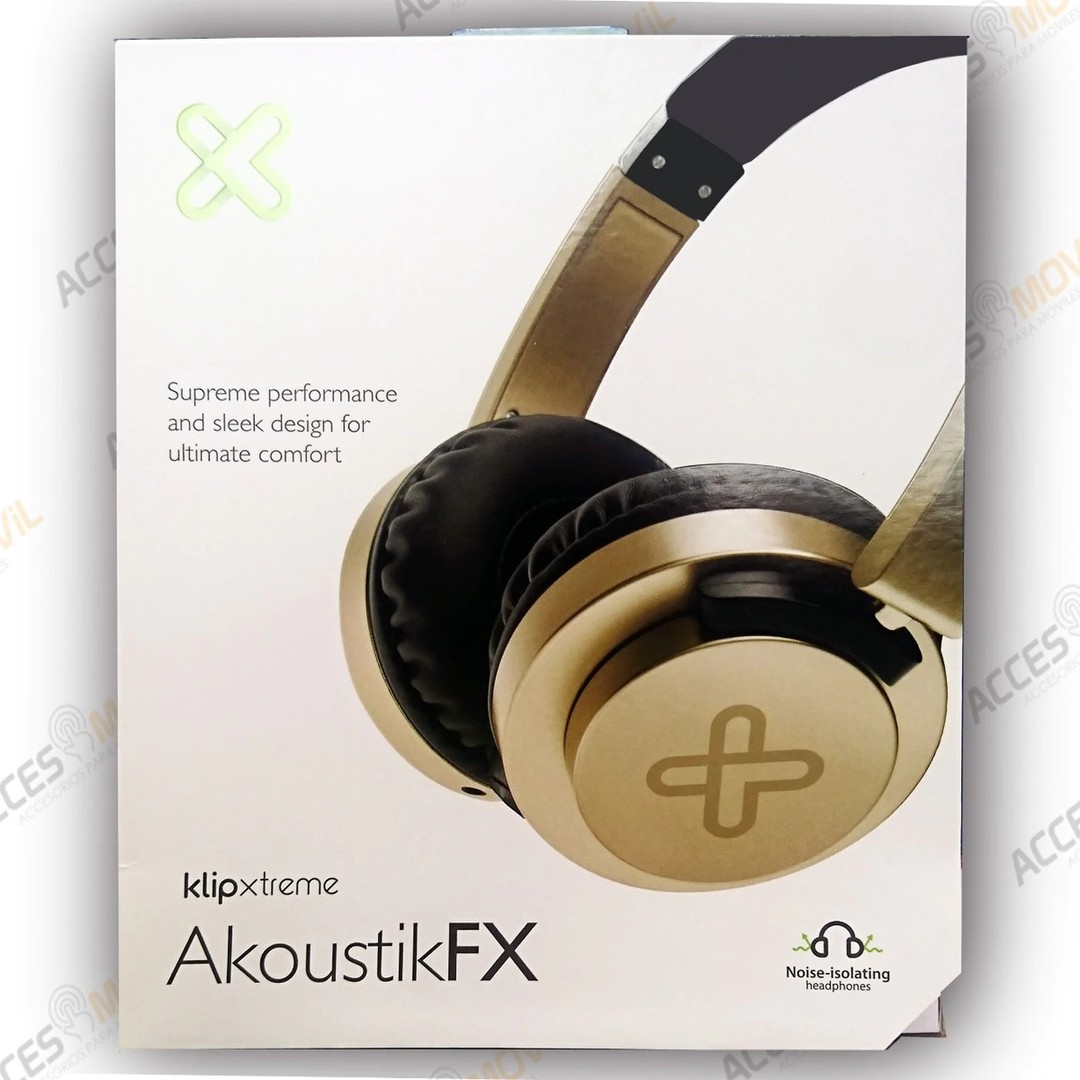 computadoras y laptops - AUDIFONO CON MICROFONO KlipXtreme AKOUSTIKFX GOLD (KHS-851GD)con cable y aislaci 0