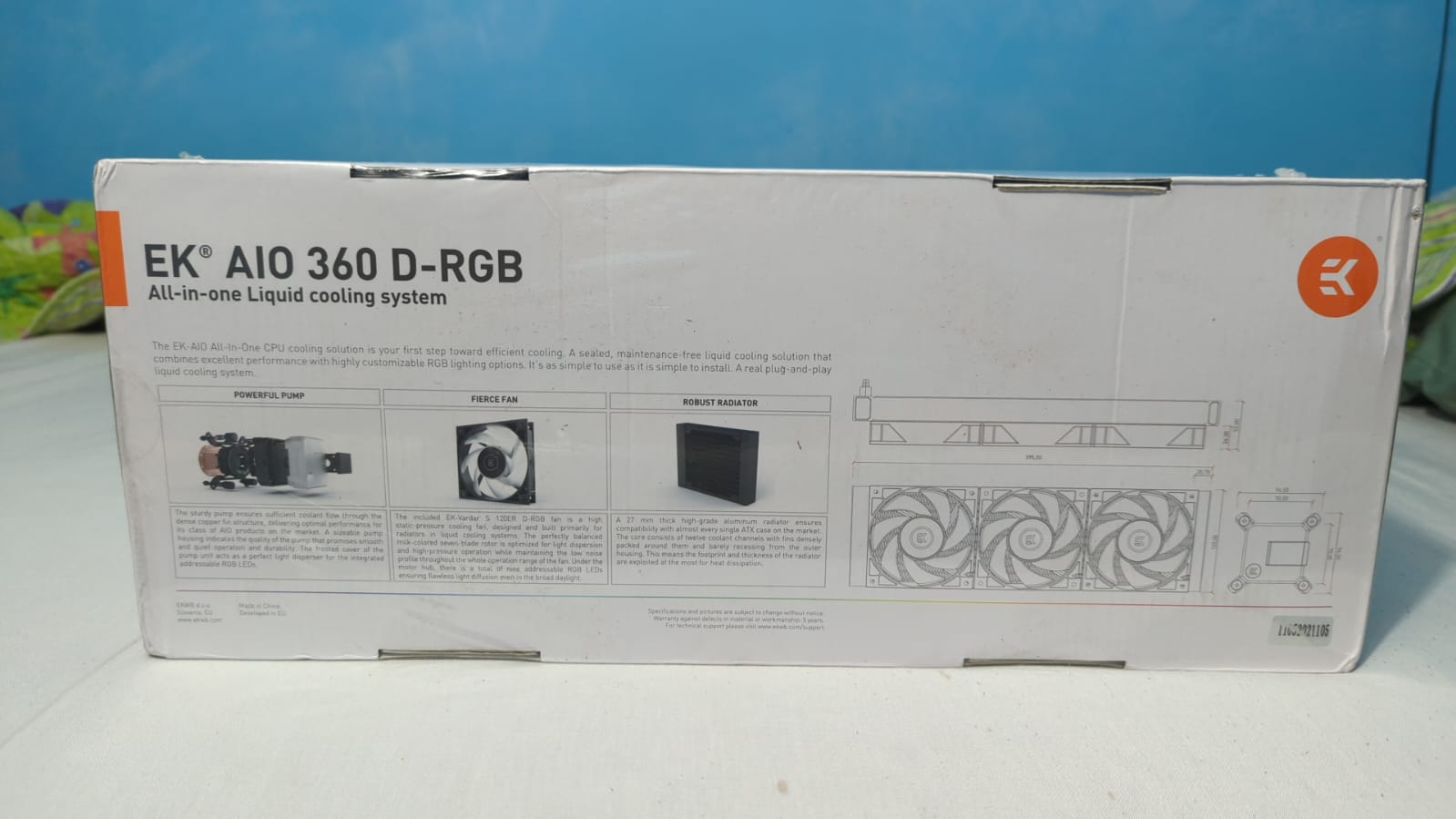 computadoras y laptops - Disipador EK Nucleus AIO CR360 Lux D-RGB Nuevo 1