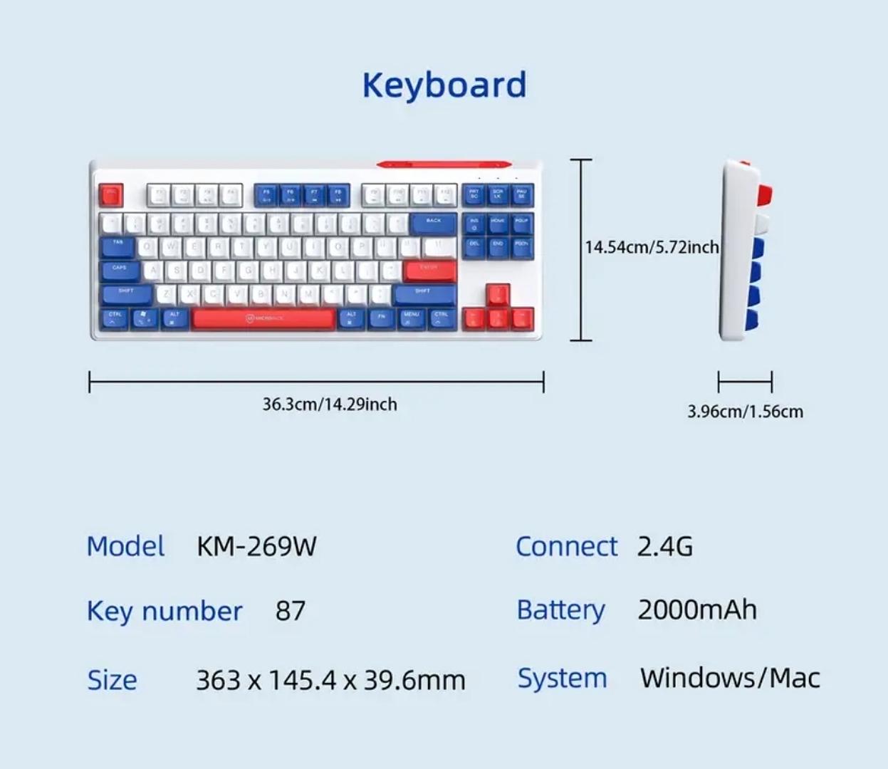 computadoras y laptops - Teclado y mouse inalámbricos recargables 2.4G con iluminación de fondo RGB 6