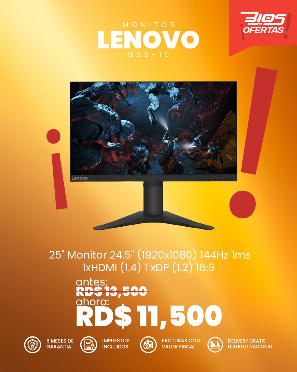 computadoras y laptops - Monitor Lenovo G25-10 GAMING 0