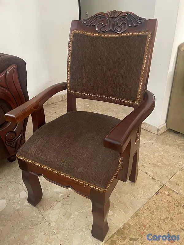 muebles y colchones - Juego de sala completo en Caoba 2