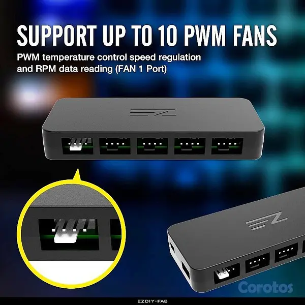 computadoras y laptops - Hub / Splitter de Ventiladores PWM (10 Puertos)  4