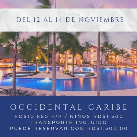 Ven a disfrutar con nosotros del hotel occidental Caribe Punta Cana