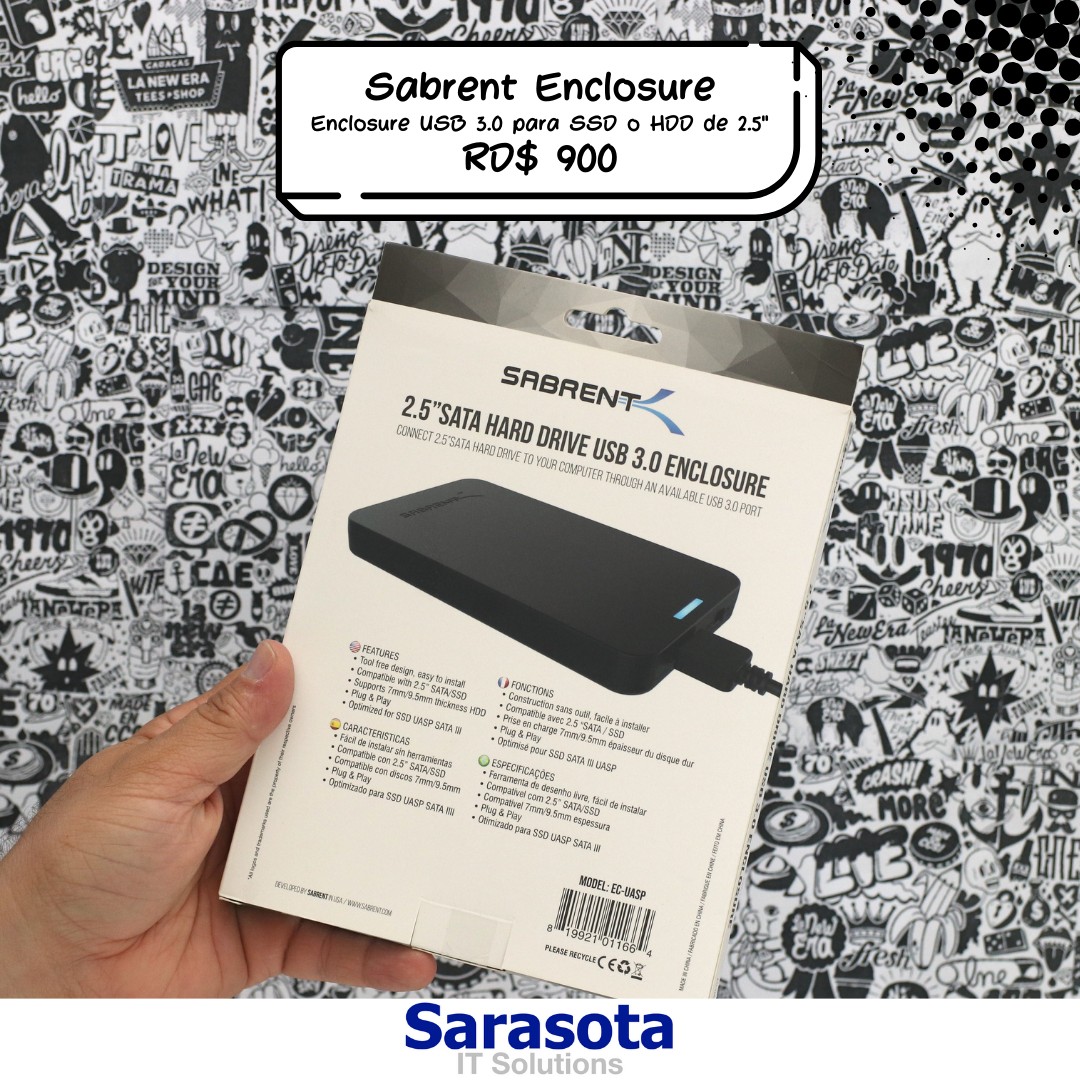 accesorios para electronica - Sabrent Enclosure para discos SSD o HDD de 2.5" (Somos Sarasota) 1