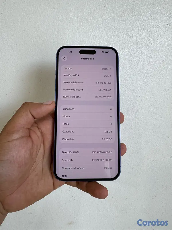 celulares y tabletas - iPhone 16 plus 128gb Factory  7
