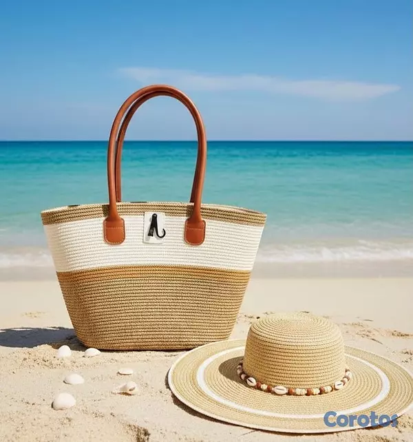 carteras y maletas - set de carteras y sombreros playeros  2