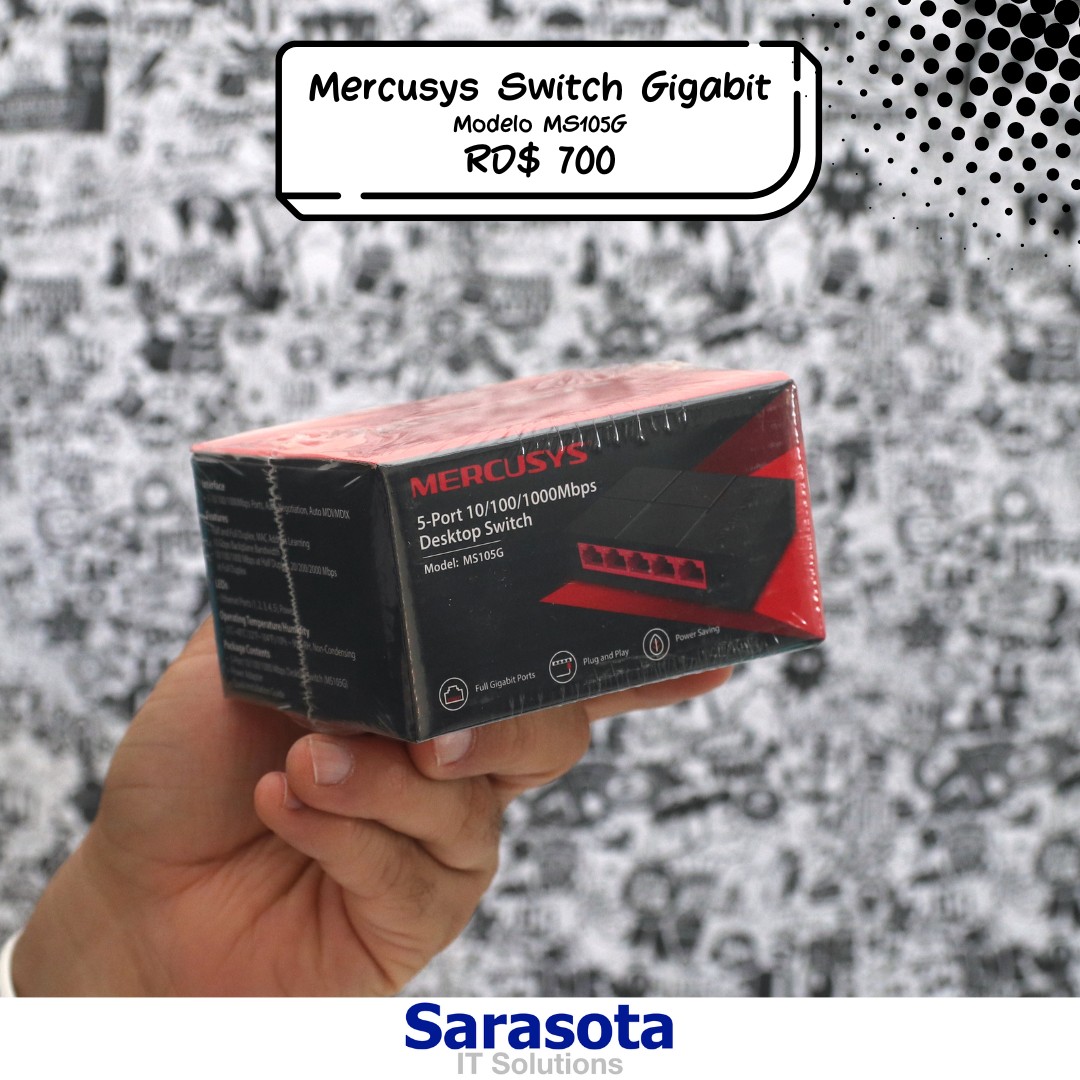 accesorios para electronica - Mercusys Switch Gigabit de 5 puertos MS105G Somos Sarasota