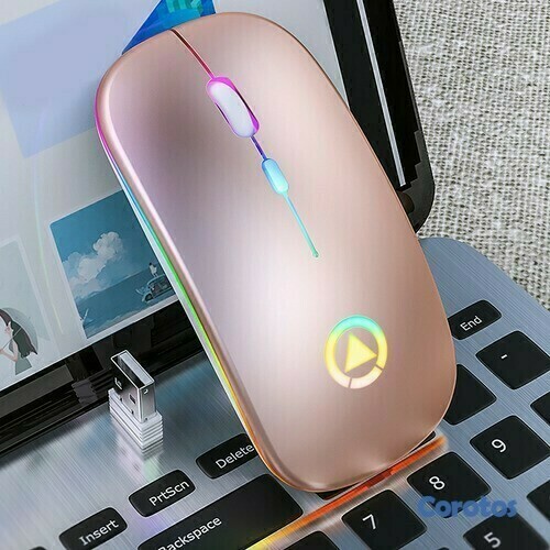 otros electronicos - Mouse inalámbrico recargable con luces RGB 1