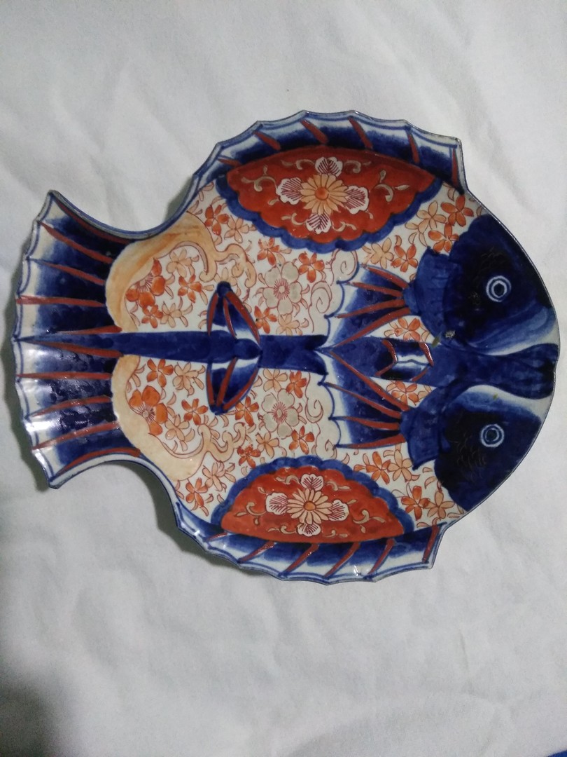 decoración y accesorios - plato  porcelana japonesa imari , finales siglo XVlll principio siglo XlX