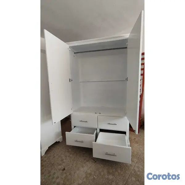 muebles y colchones - Closet de dos puertas blanco  1