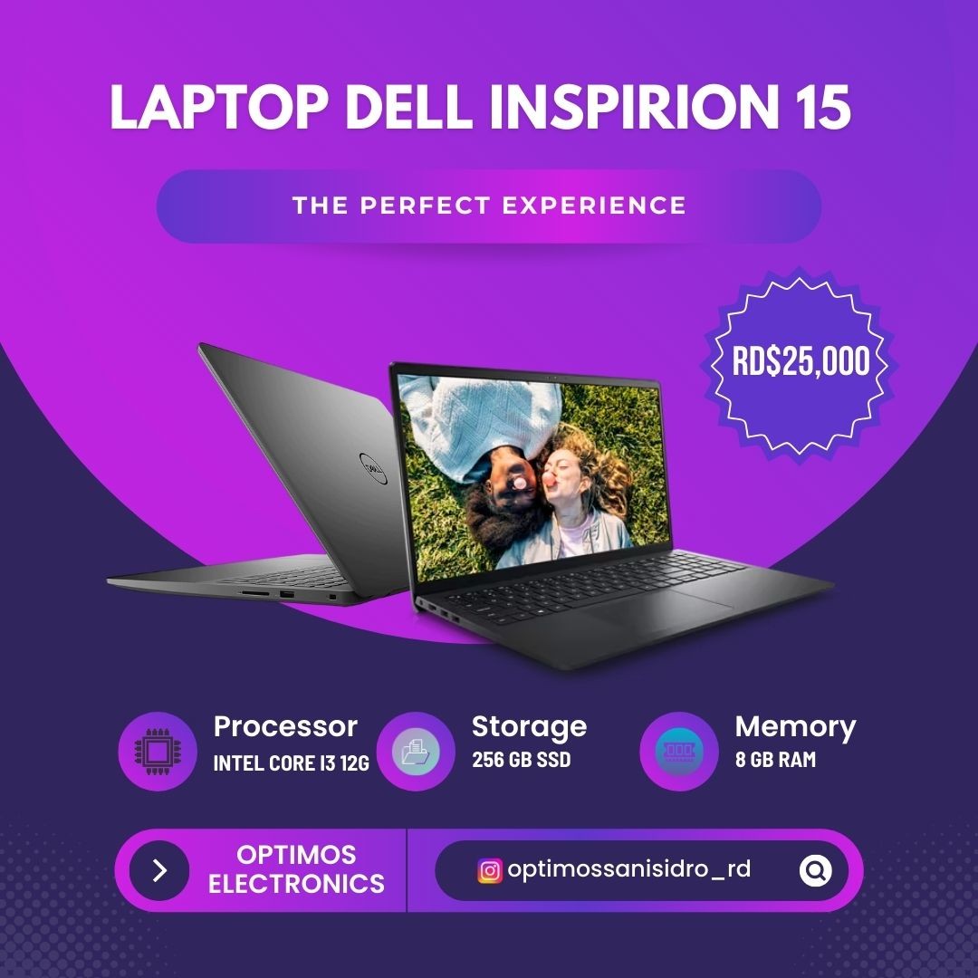 computadoras y laptops - Laptop Dell Inspiron 15, computadora Portátil.
  0