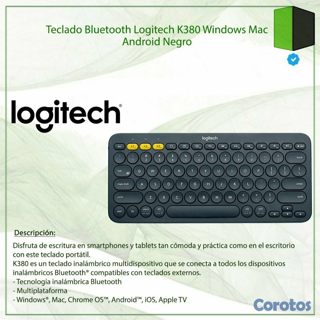 computadoras y laptops - TECLADO LOGITECH MULTI-DISPOSITIVO K380 , BLUETOOTH CLASSIC 3.0, RADIO DE ACCION 1