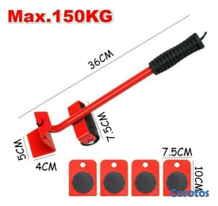 herramientas, jardines y exterior - Base con ruedas para mover electrodomestico Palanca Elevador  6