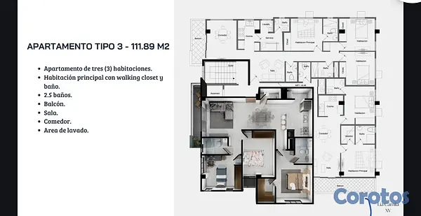 apartamentos - Apto 303, Proyecto LC en Atala 5