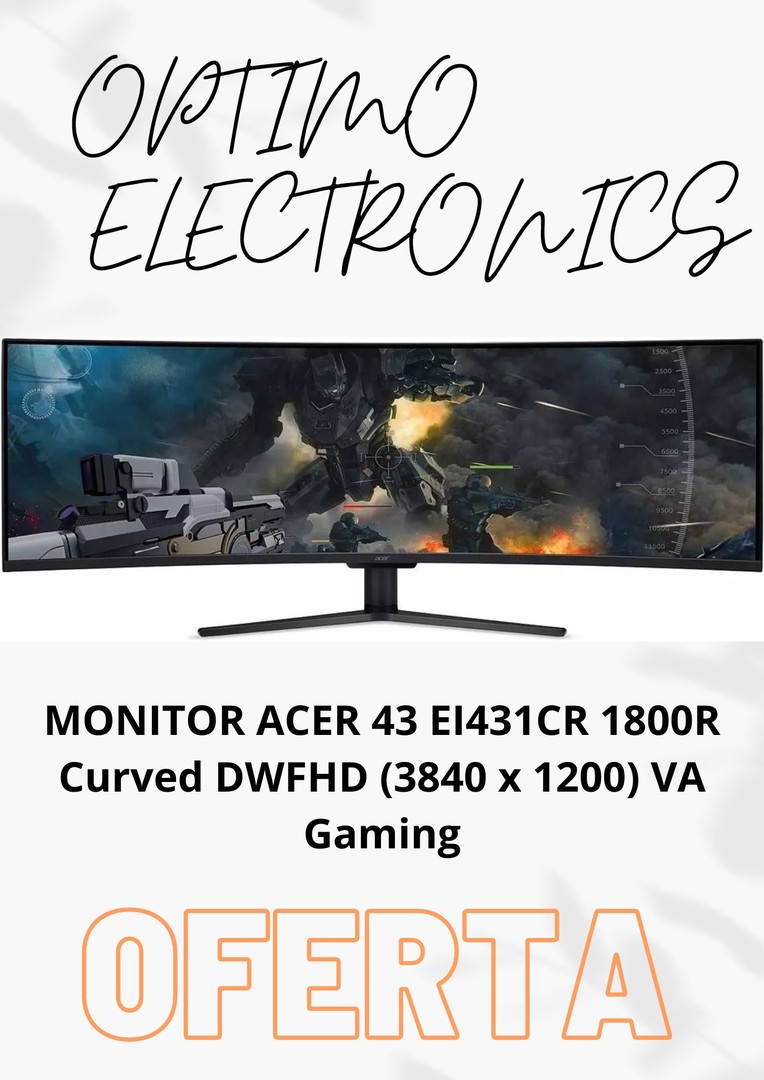 computadoras y laptops - MONITOR ACER 43 EI431CR 1800R Curved DWFHD (3840 x 1200) VA Gaming