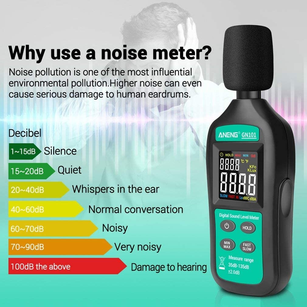 equipos profesionales - Medidor de nivel de sonido ruido digital Decibel 5