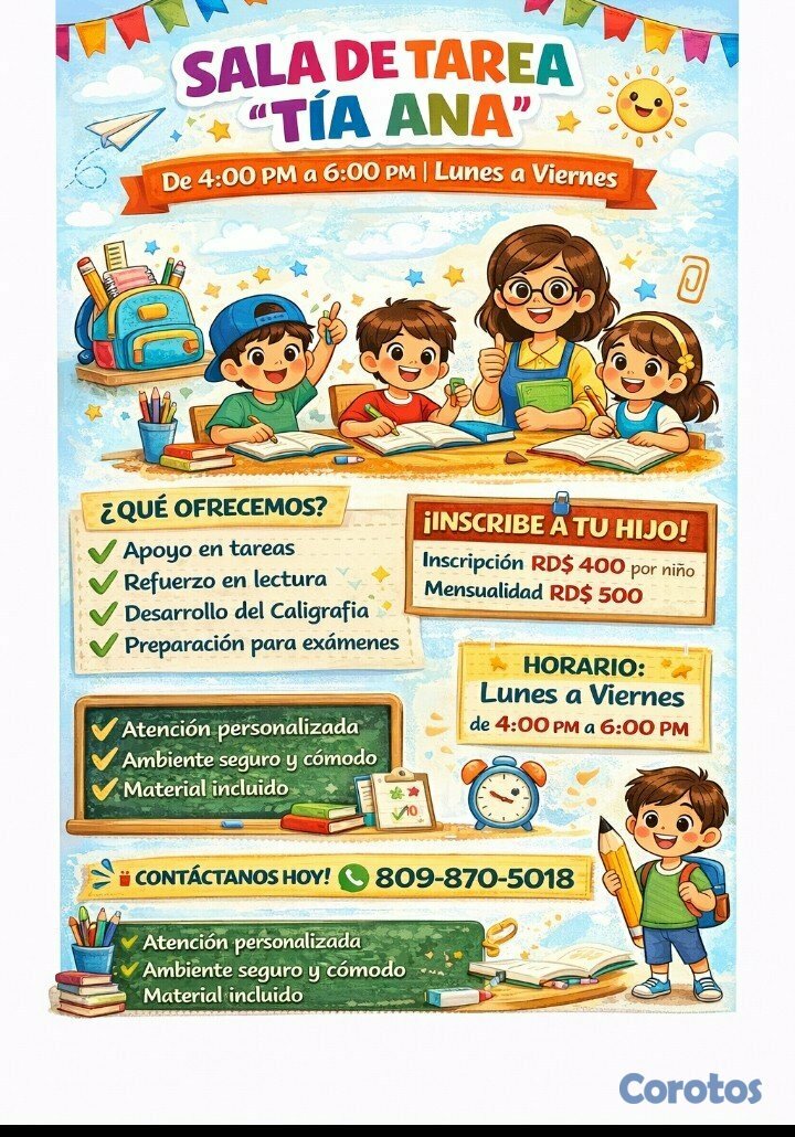 cursos y clases - Sala de tarea tía ana