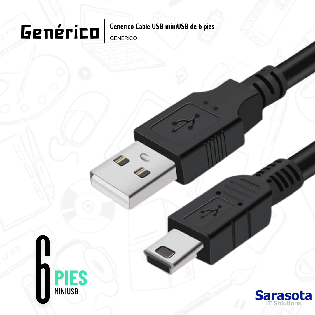 accesorios para electronica - Genérico Cable USB miniUSB de 6 pies 2