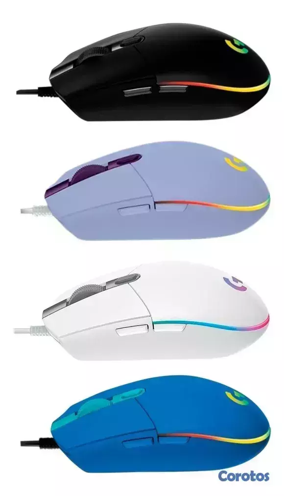 computadoras y laptops - MOUSE LOGITECH G203 LIGHTSYNC GAMING,  OPTICO USB, ILUMINACIÓN RGB  3