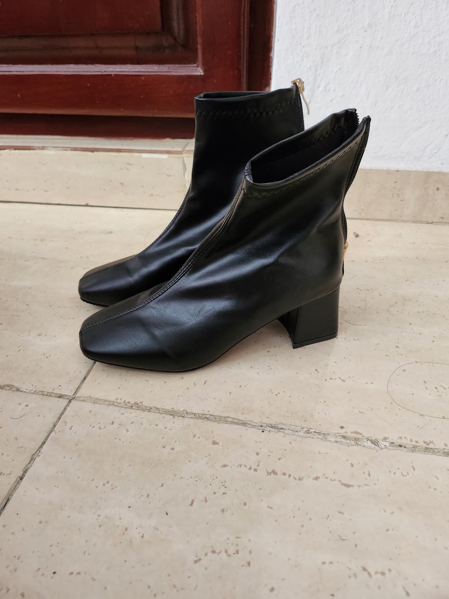 zapatos unisex - Botas de cuero negras