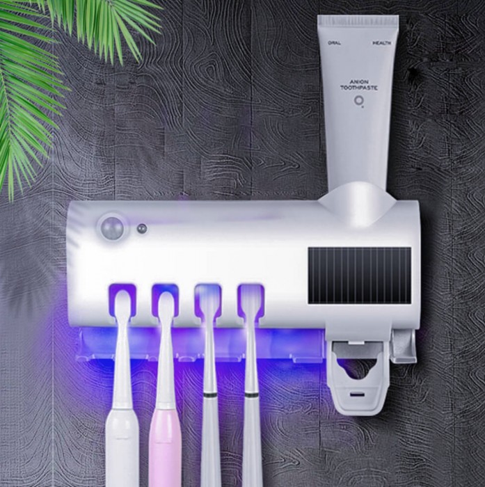 salud y belleza - Desinfectante para cepillo de dientes esterilizador y soporte con luz LED UV 