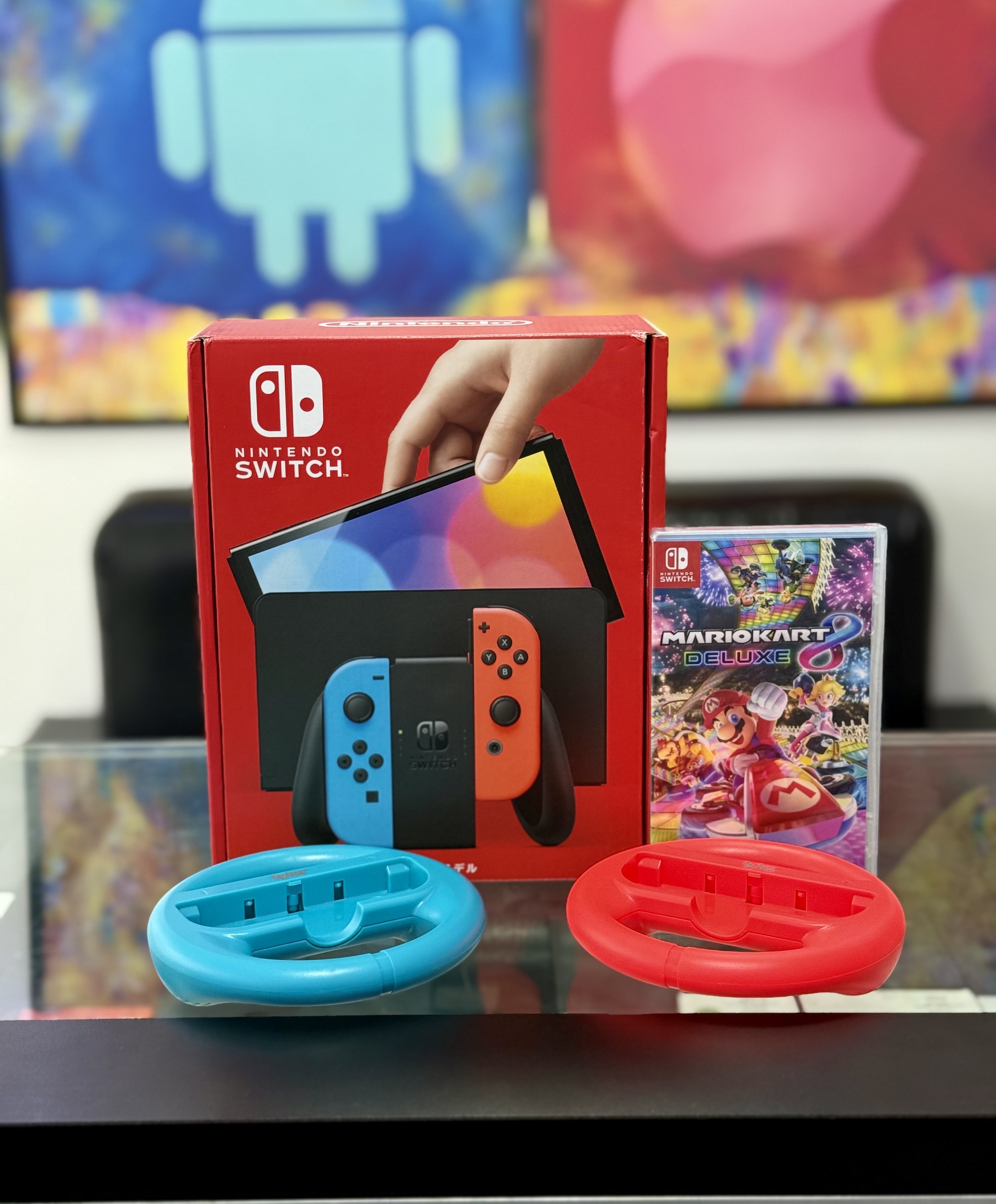 consolas y videojuegos - Nintendo Switch Oled + Juego Mario Kart + Controles