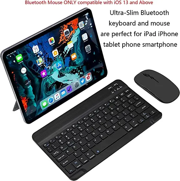 accesorios para electronica - Combo de teclado y mouse Bluetooth ultradelgado, recargable portátil inalambrico 5
