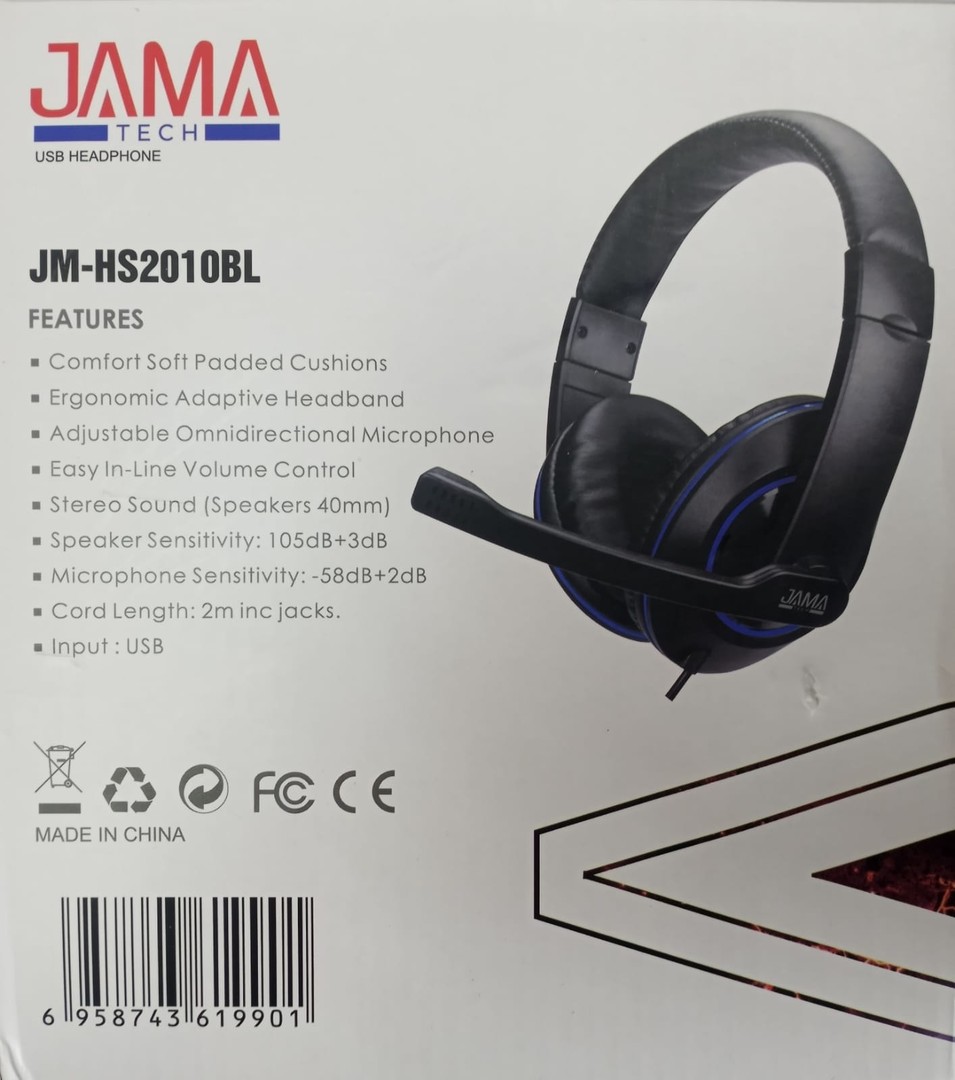 computadoras y laptops - AUDIFONO USB CON MICROFONO  C/CONTROL DE
VOLUMEN NEGRO JAMATECH 2