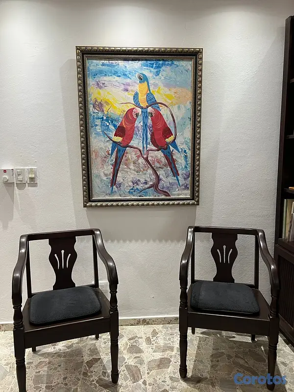 decoración y accesorios - Par de butacas elegantes de madera de caoba 4