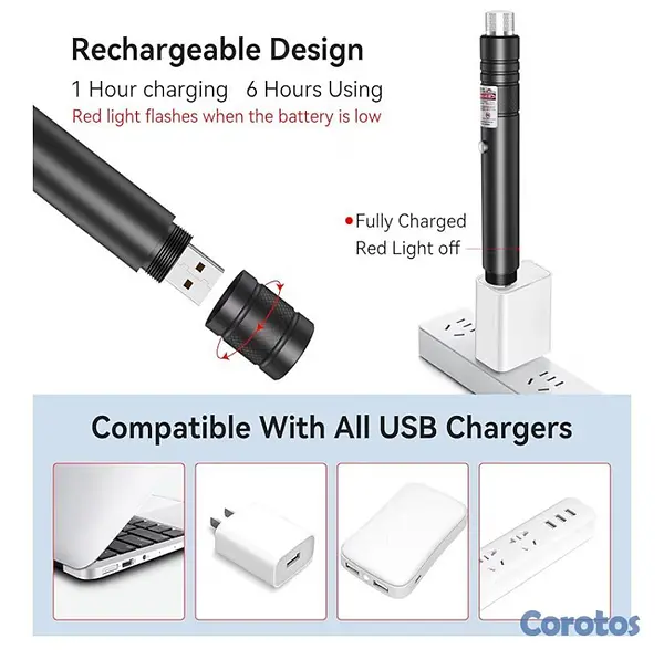 otros electronicos - Puntero láser rojo recargable de largo alcance 3