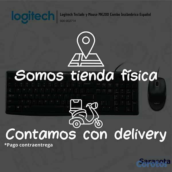 accesorios para electronica - Logitech Teclado y Mouse MK200 Combo Inalámbrico E 2