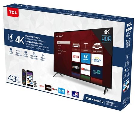 TCL 43 ULTRA 4K SMART ROKU TV NEW SOMOS TIENDA