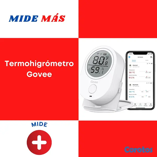 Salud y Equipamiento Médico - Termómetro higrómetro(Termohigrómetro) WiFi, Govee 2