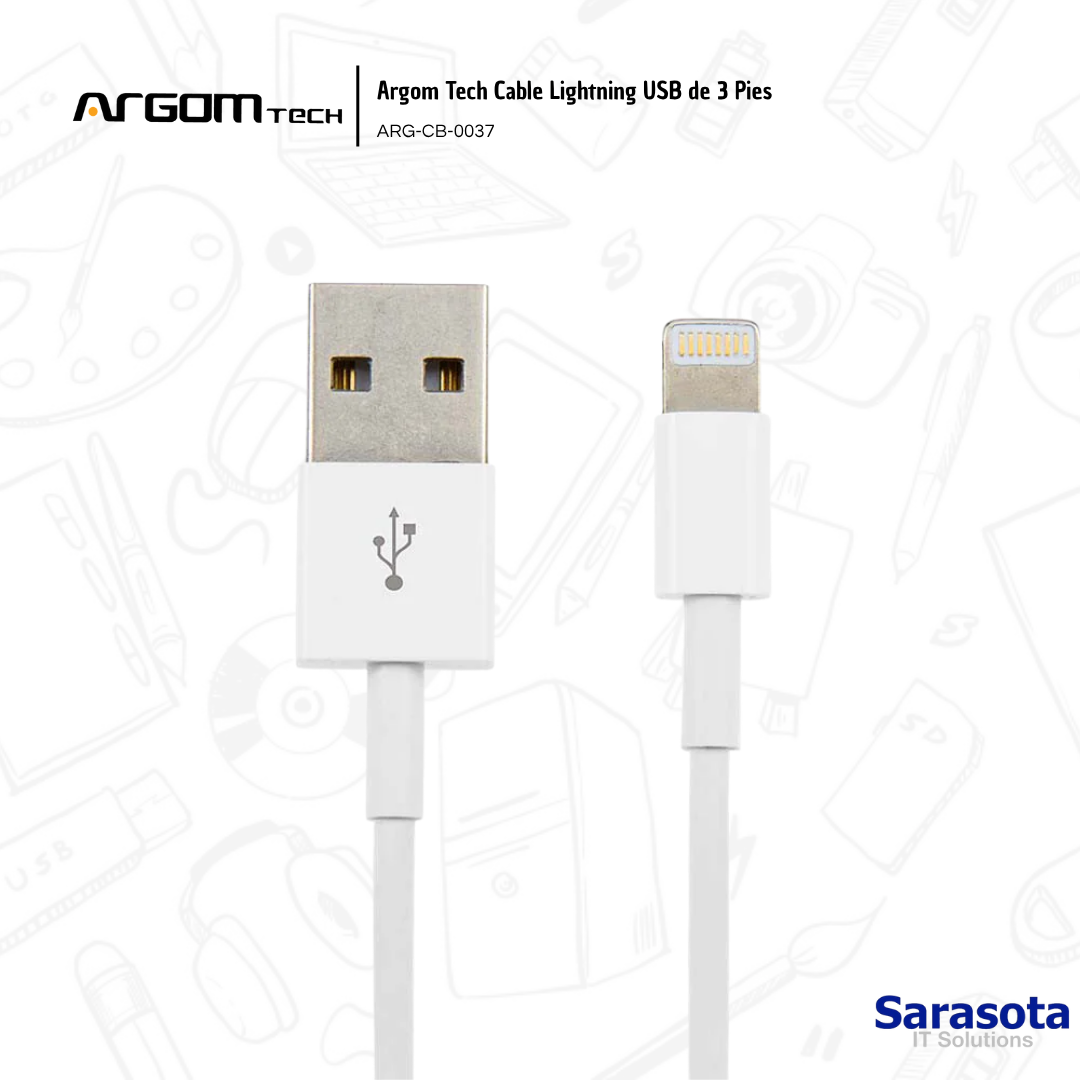 accesorios para electronica - Argom Tech Cable Lightning USB de 3 Pies 2