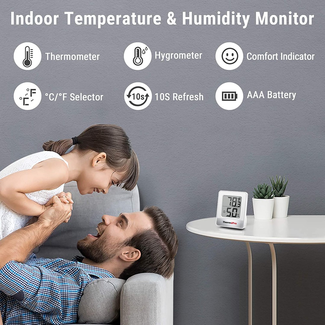 articulos de oficina - ThermoPro TP49 - Termómetro digital con monitor de temperatura y humedad 1